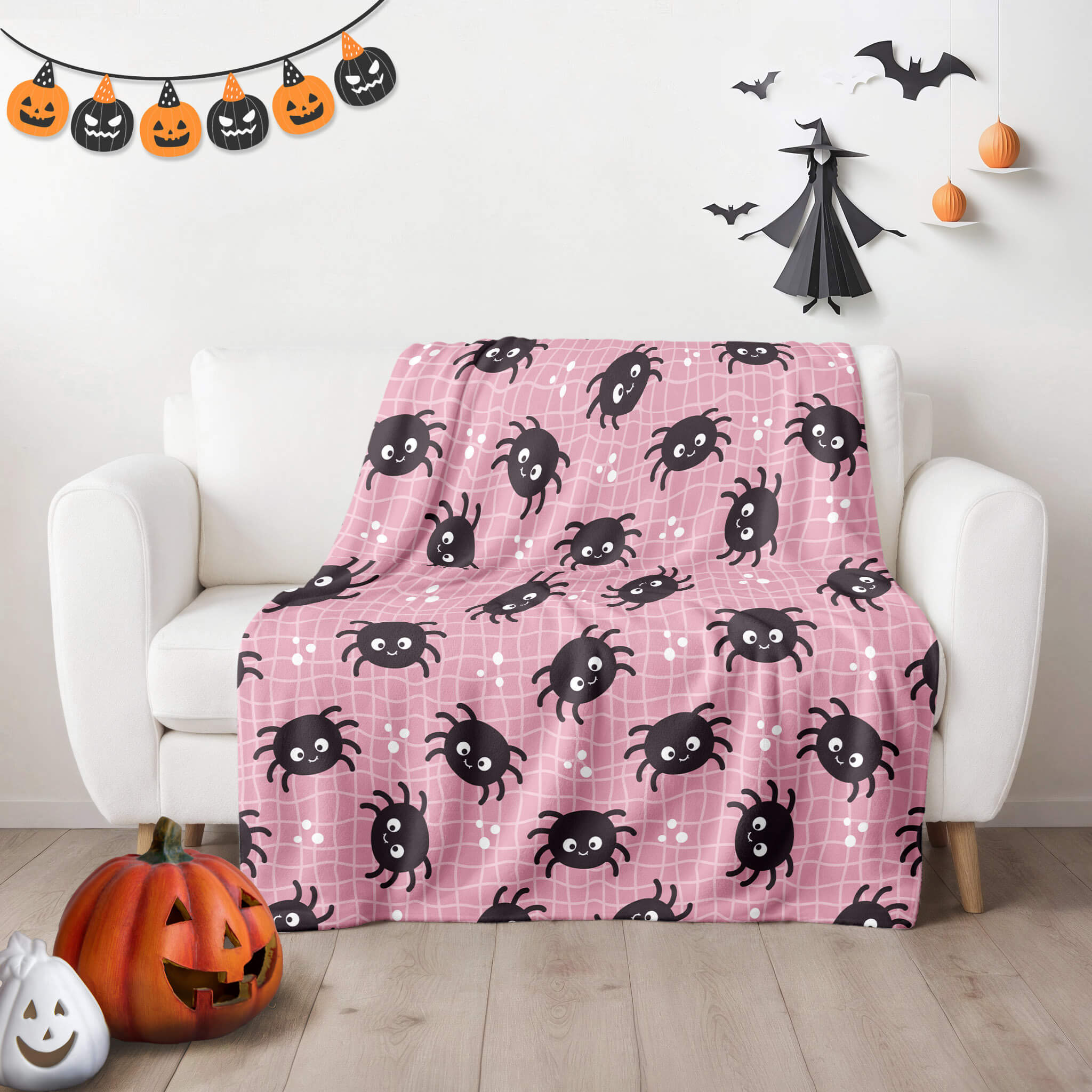 Halloween Blanket - Cute Spiders