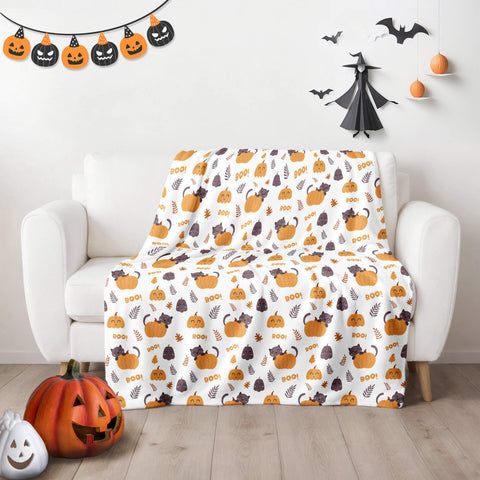 Halloween Blanket - Kittens and Pumpkins