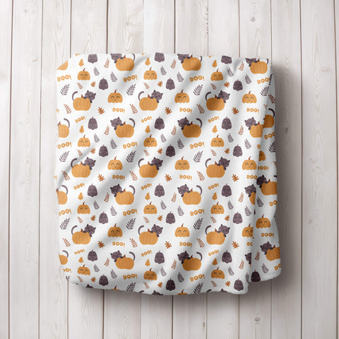 Halloween Blanket - Kittens and Pumpkins