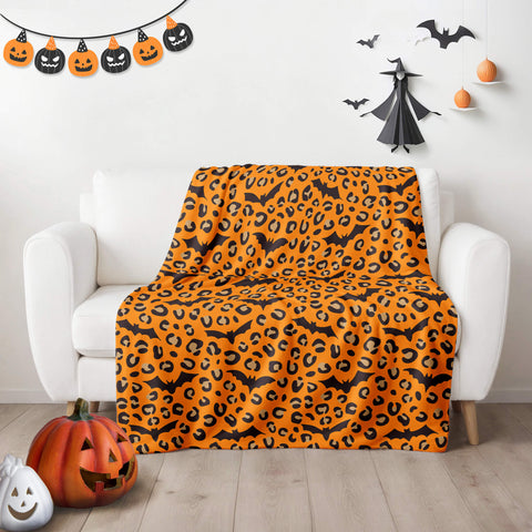 Halloween Blanket - Leopard Bat