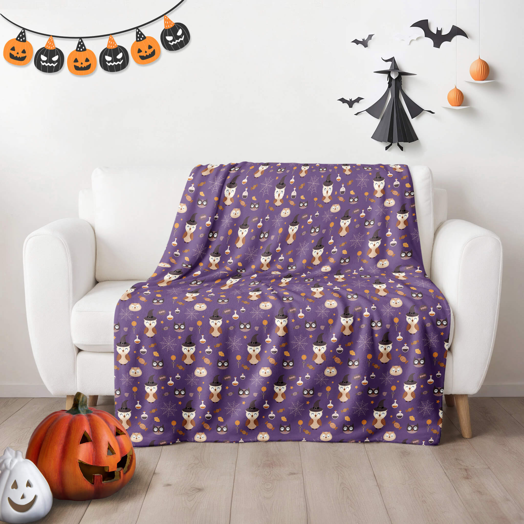 Halloween Blanket - Lovely Owls