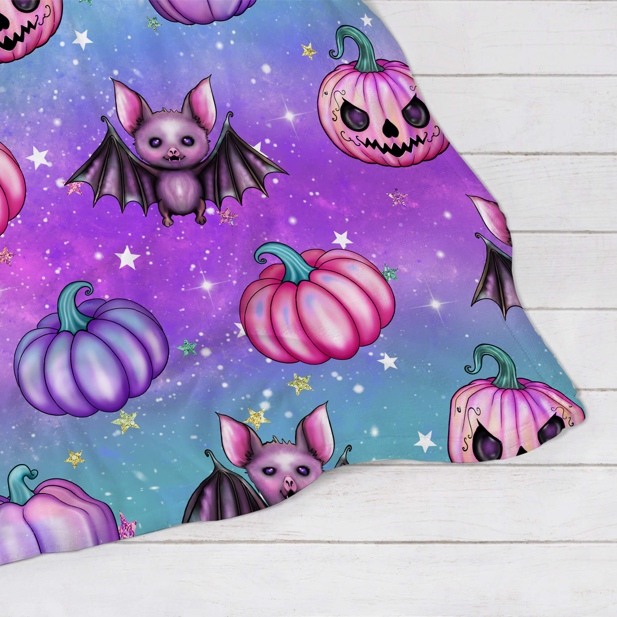 Halloween Blanket - Pumpkins and Bats