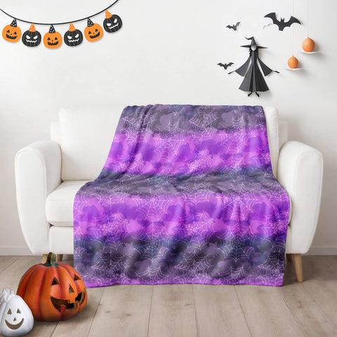 Halloween Blanket - Purple Web