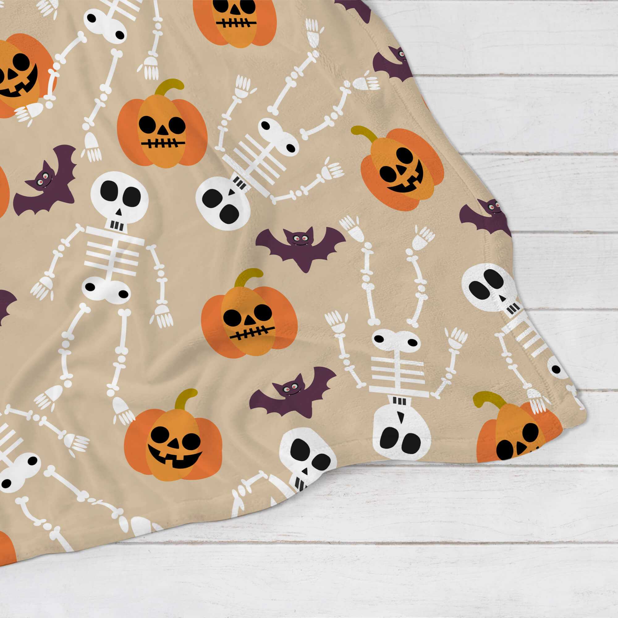 Halloween Blanket - Skeleton-Pumpkins