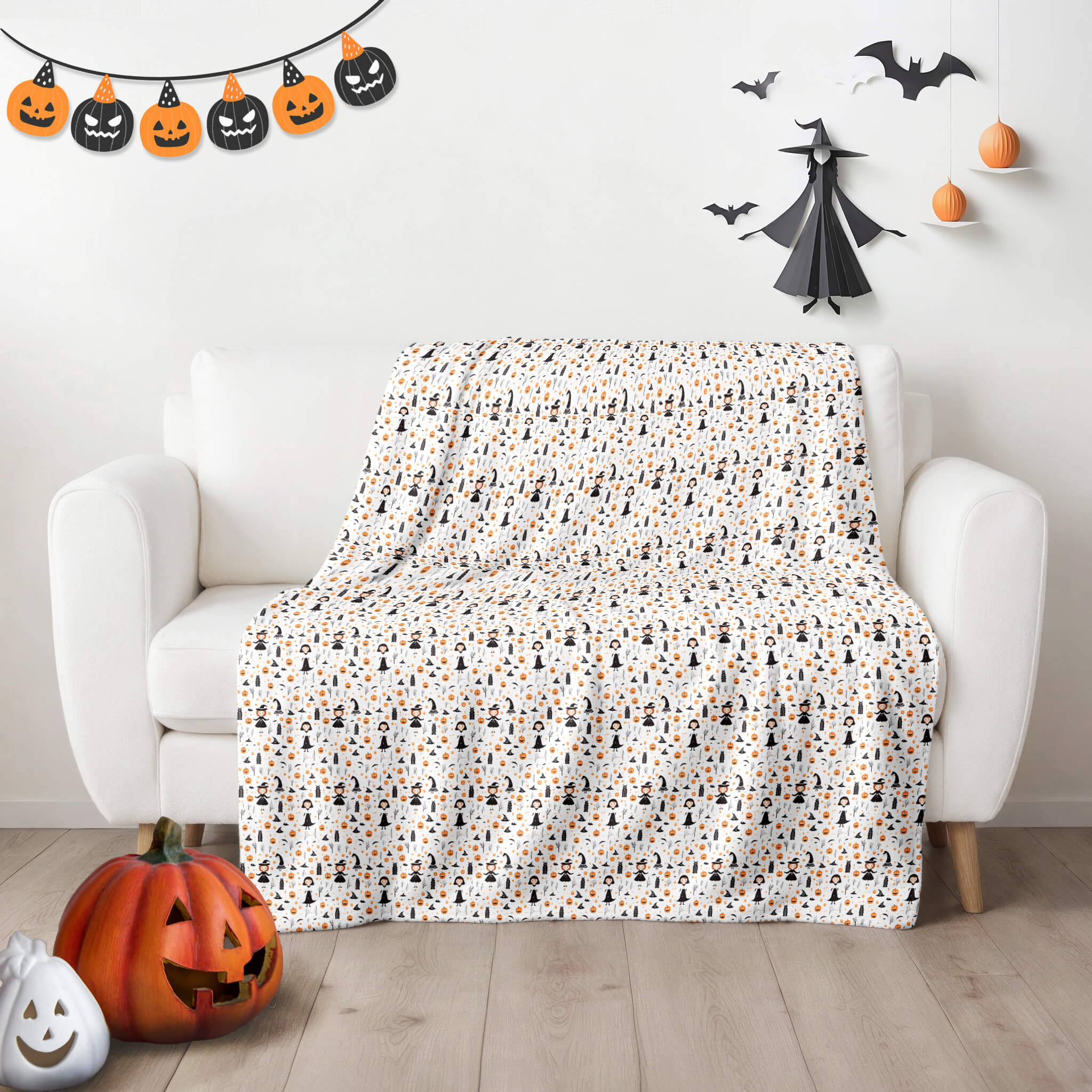 Halloween Blanket - Witches-Pumpkins