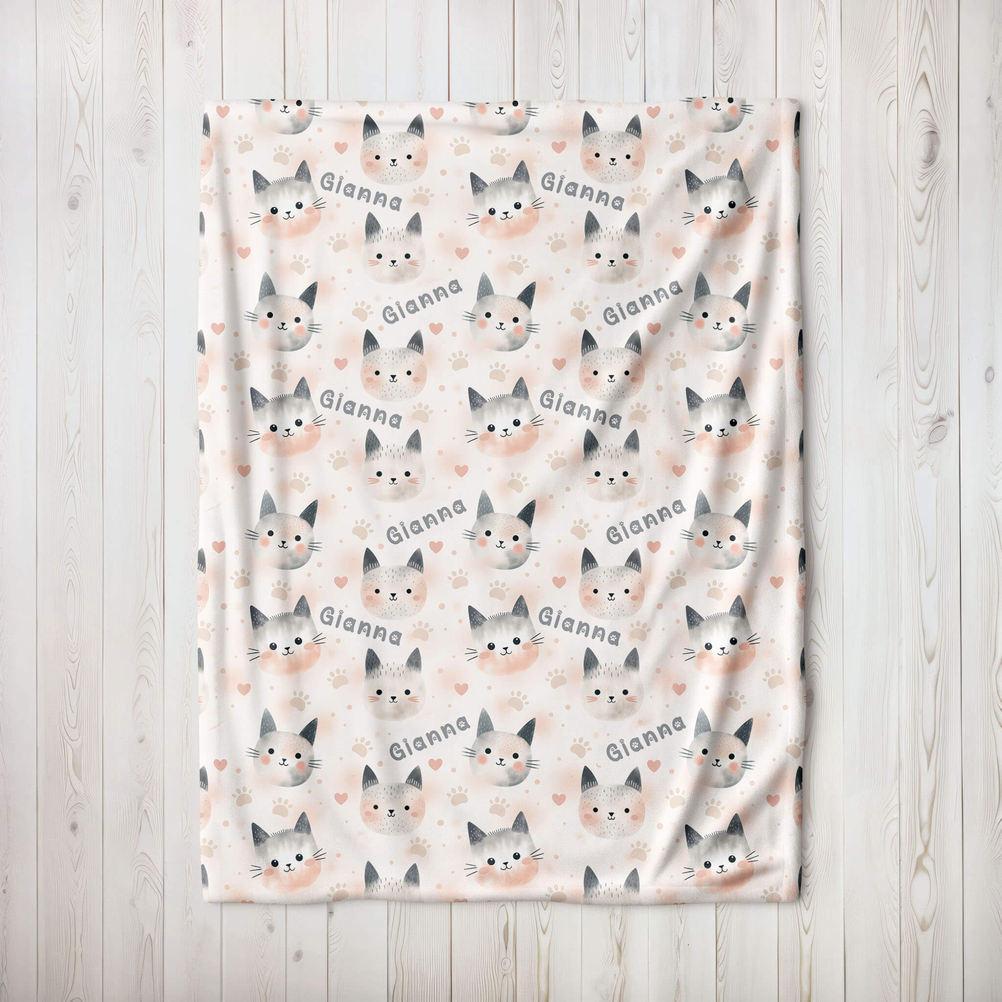 Personalized Name Blanket - Cat Fantasy