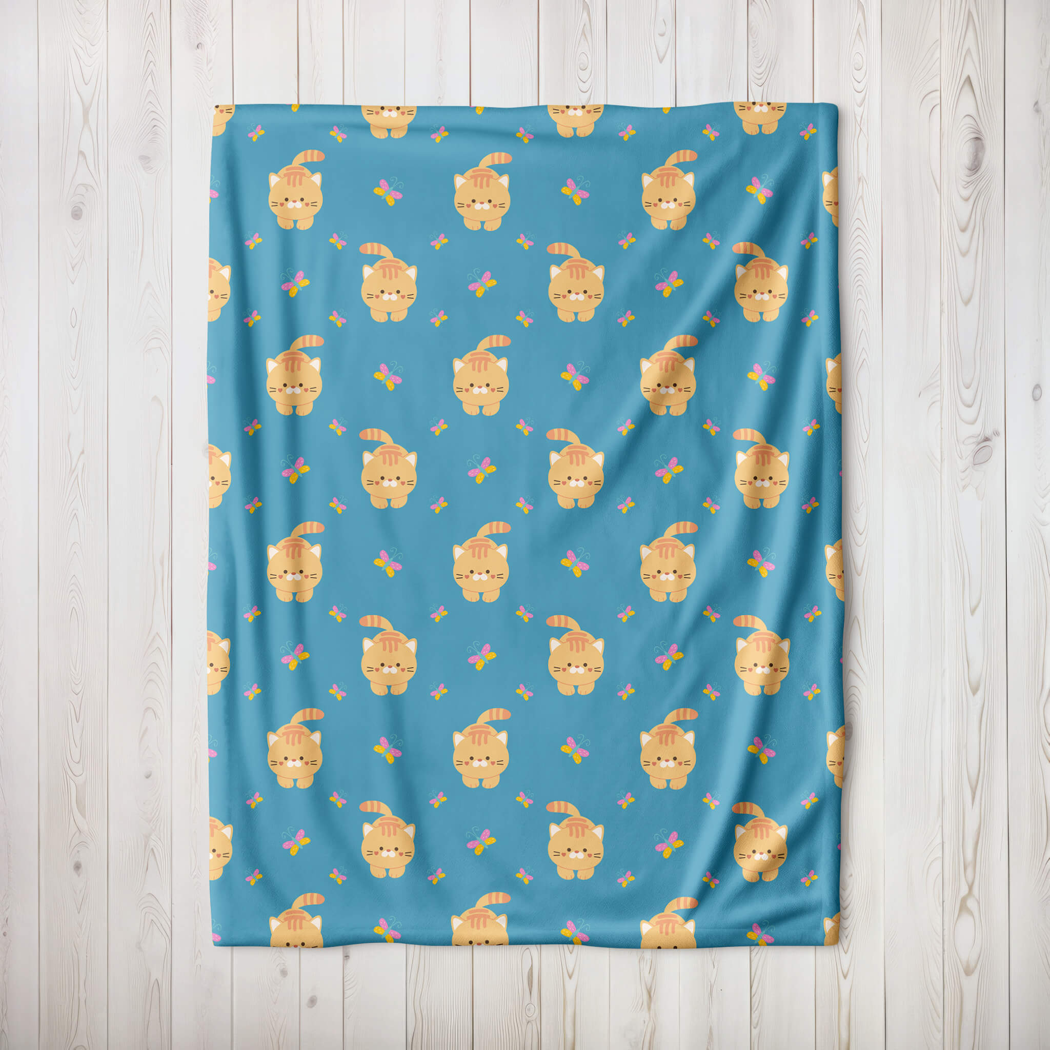 Cozy Blanket - Kitten and Butterflies