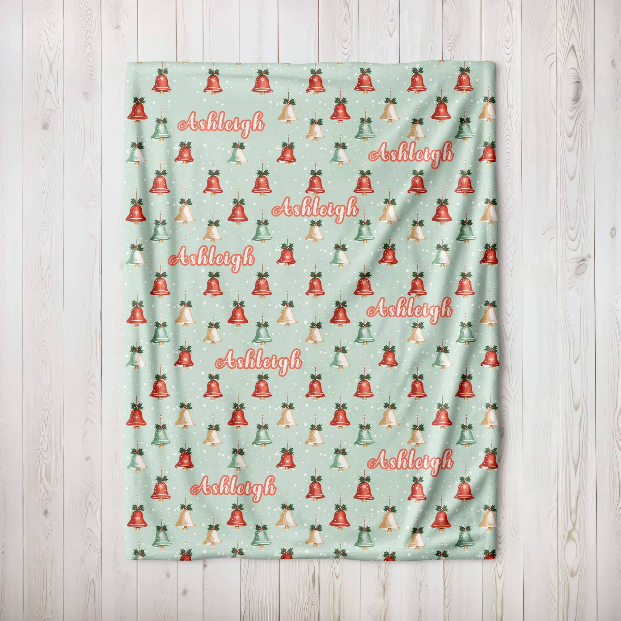 Personalized Christmas Blanket - Christmas Bells