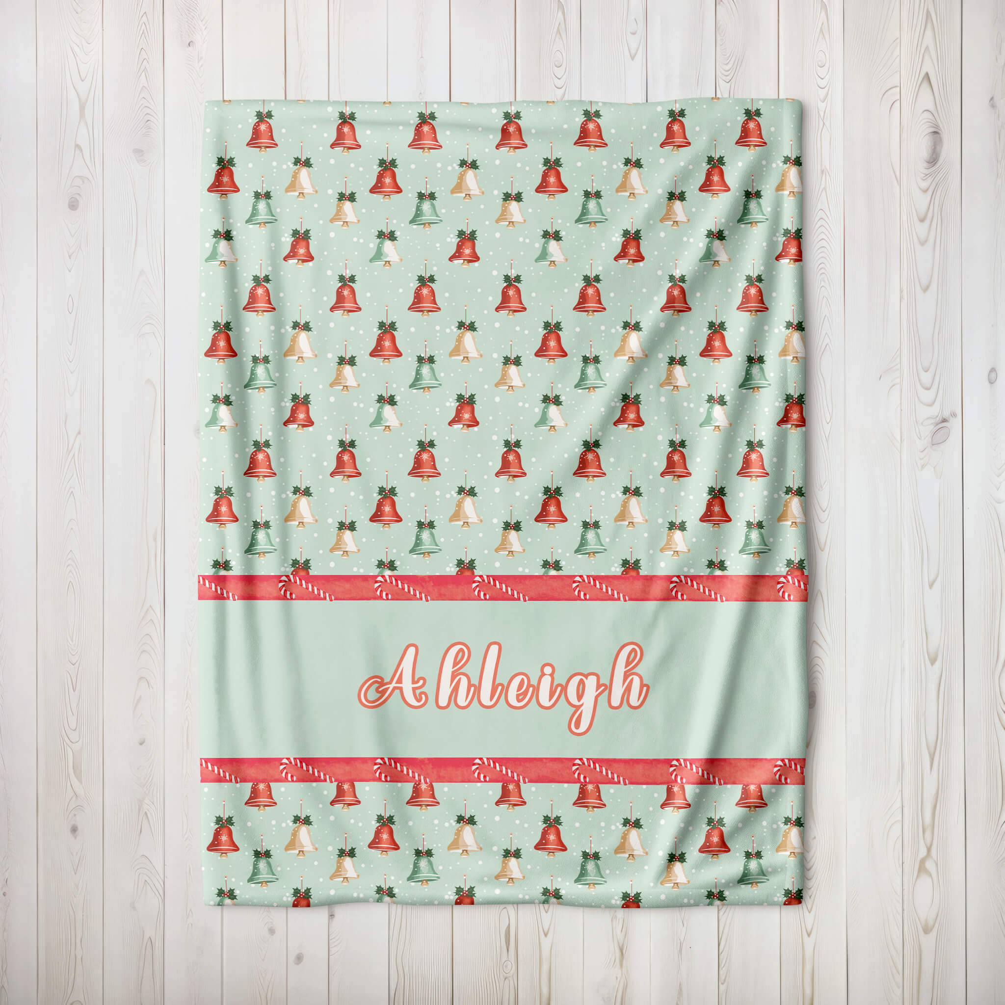 Personalized Christmas Blanket - Christmas Bells