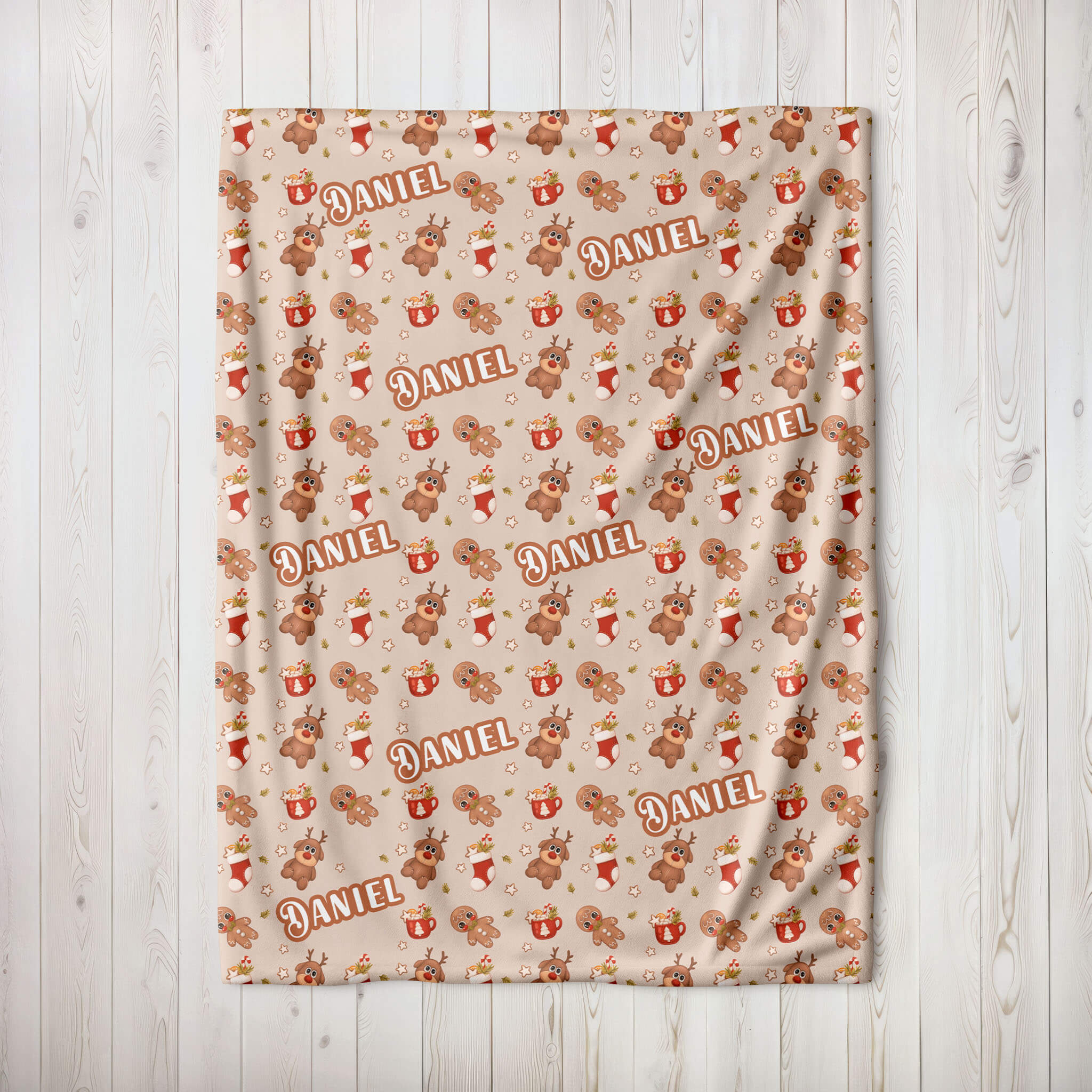 Personalized Christmas Blanket - Little Reindeer