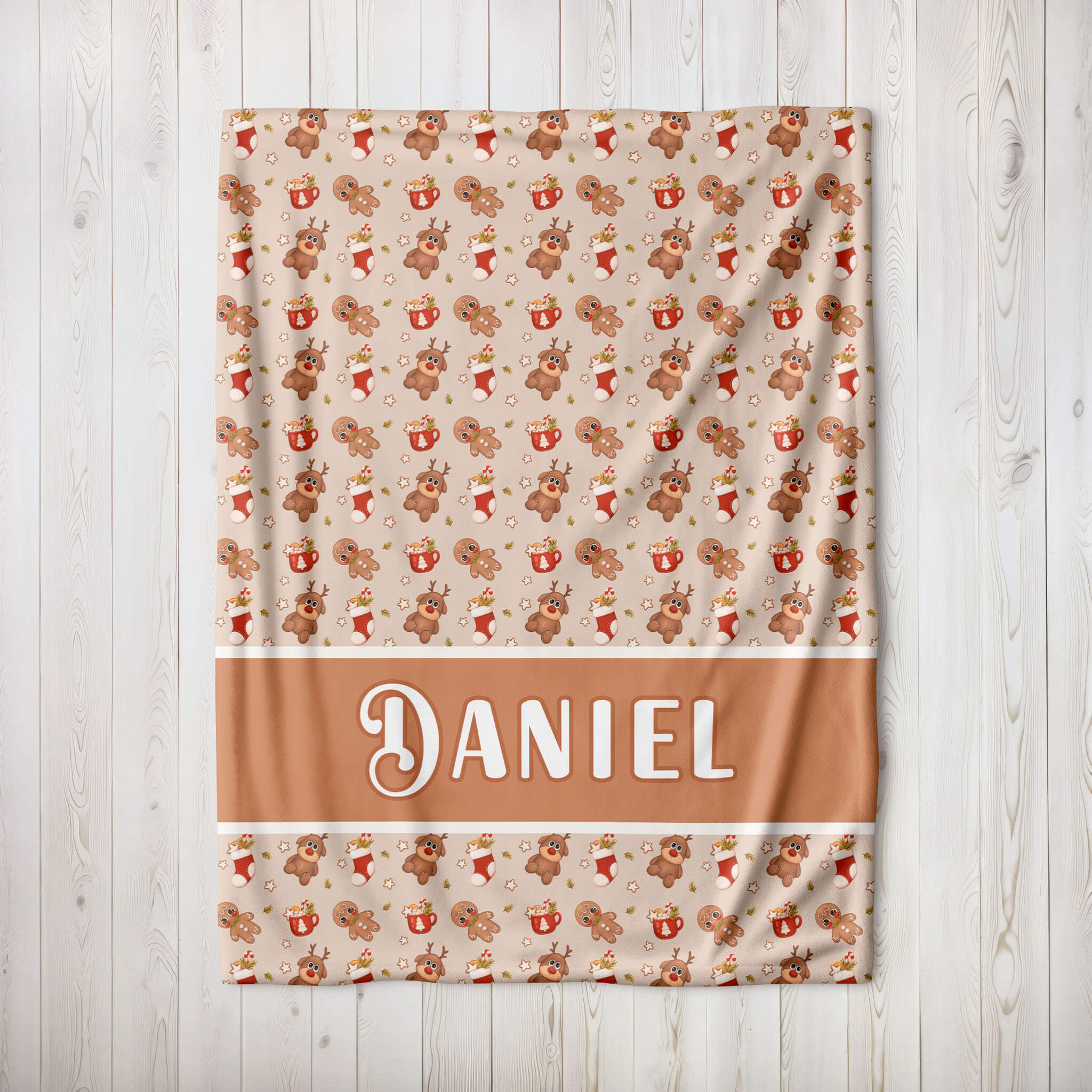 Personalized Christmas Blanket - Little Reindeer