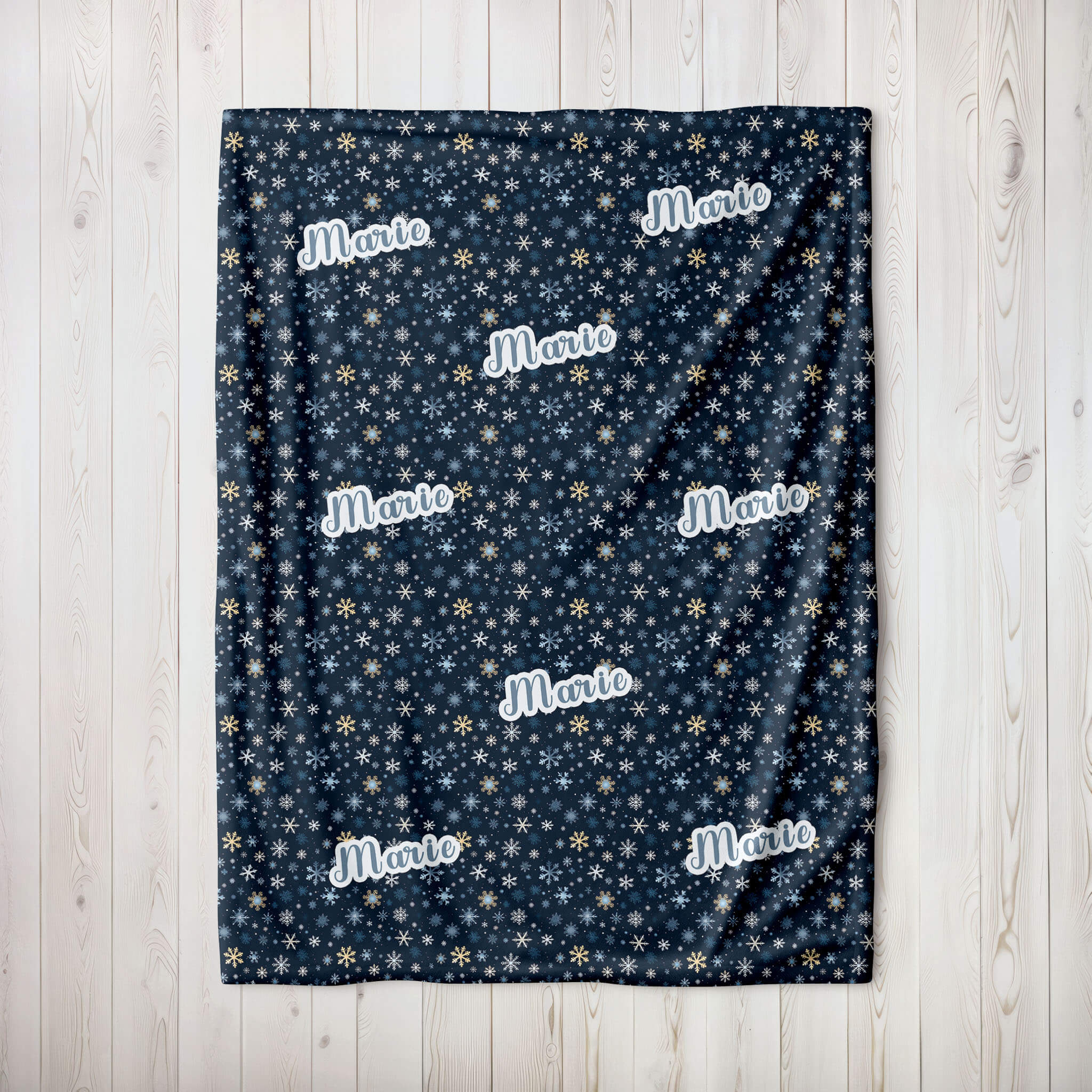 Personalized Christmas Blanket - Snowflakes