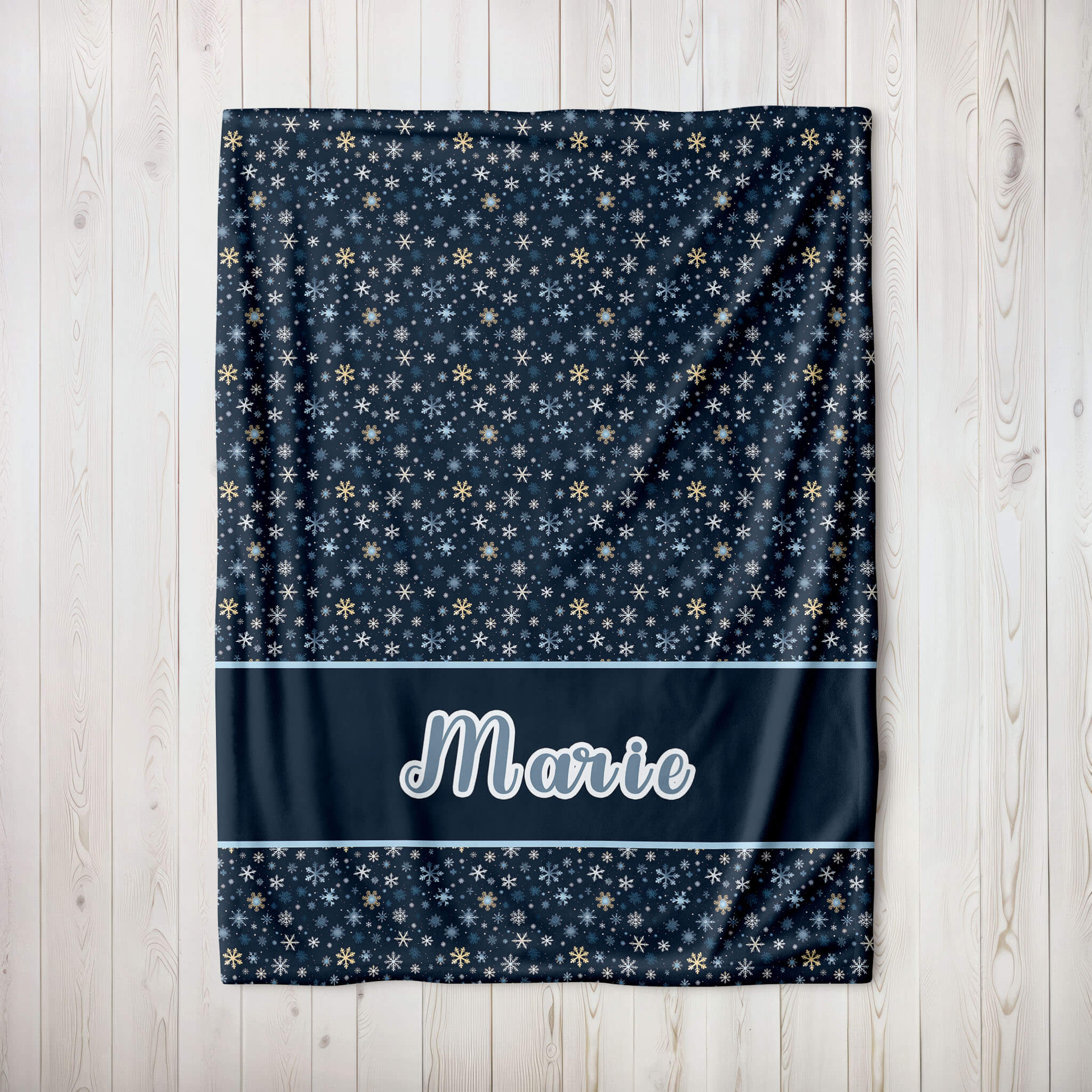 Personalized Christmas Blanket - Snowflakes