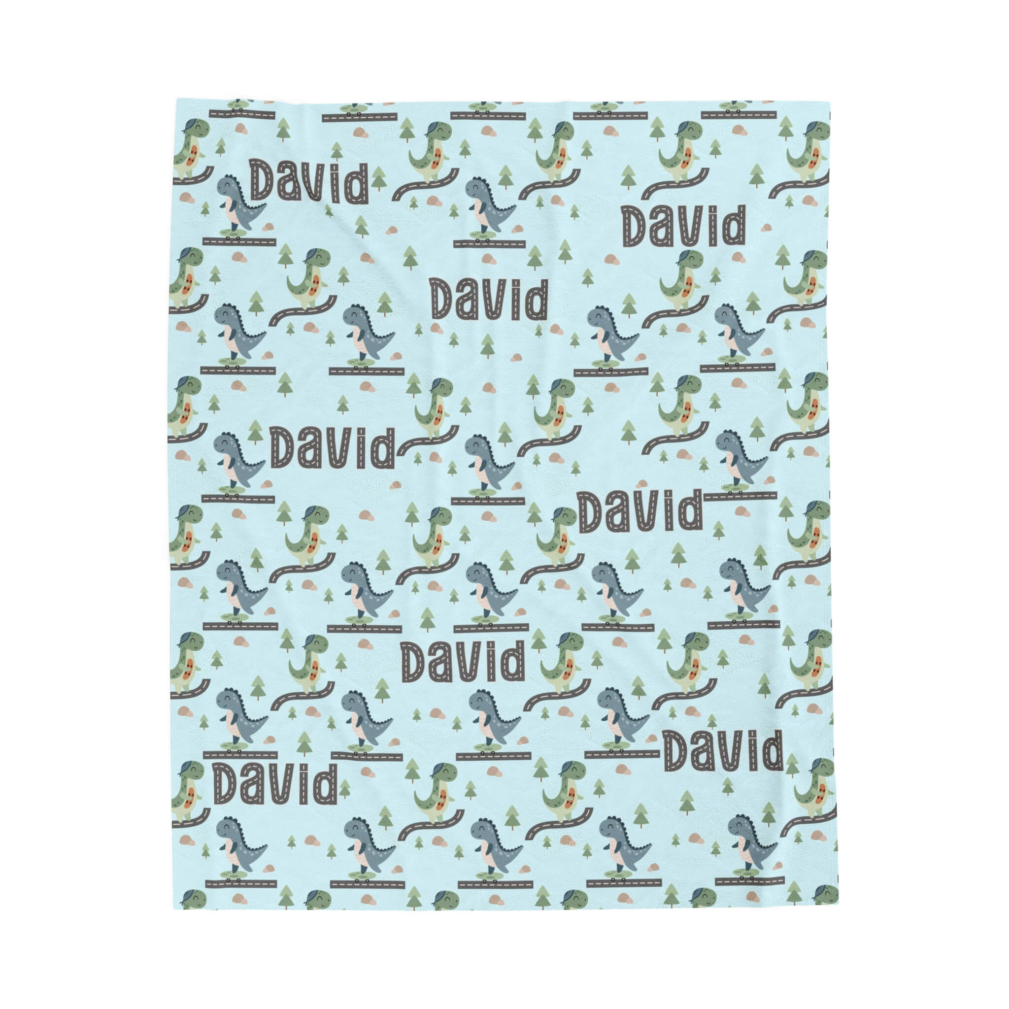 Personalized Baby Blanket - Dinosaur Skate