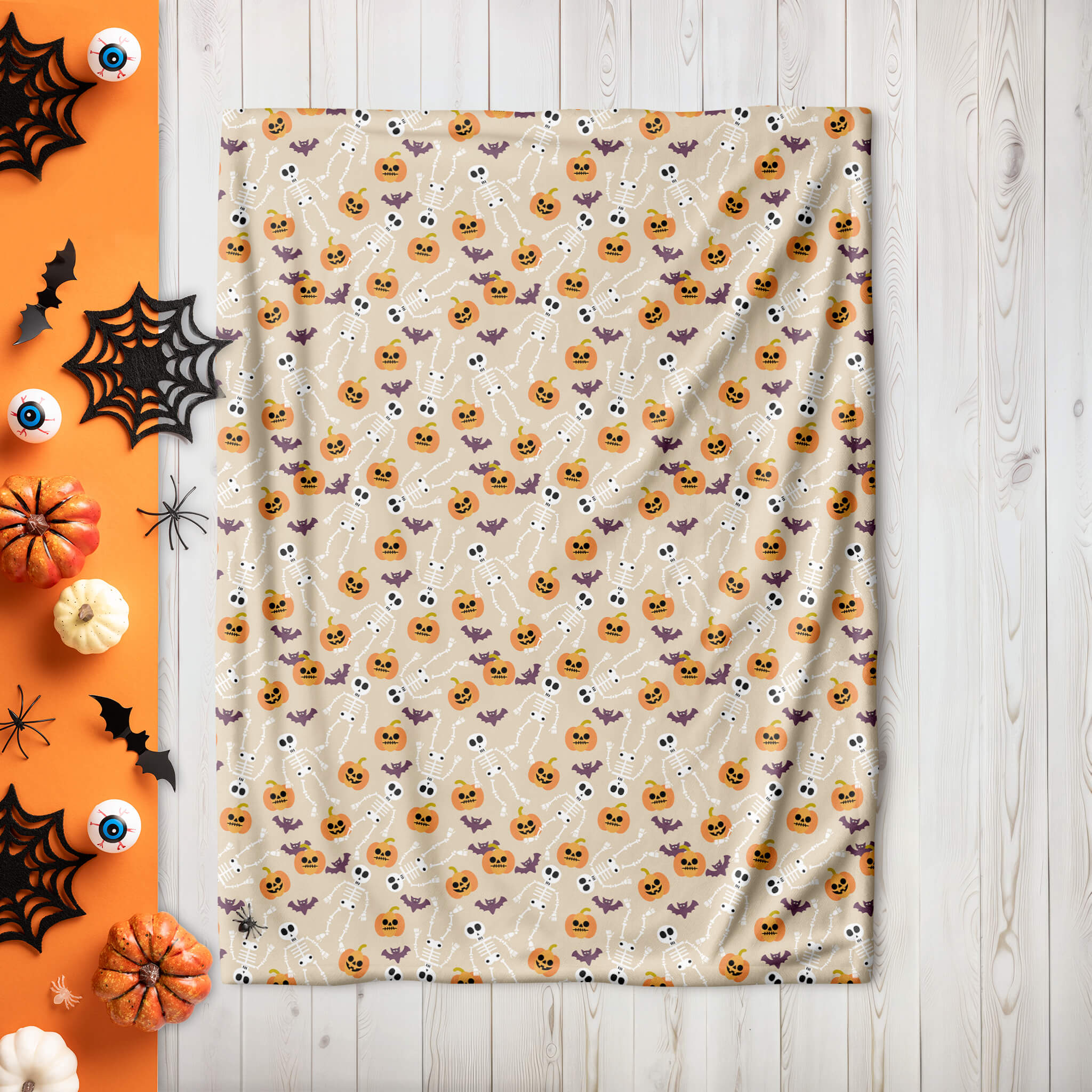 Halloween Blanket - Skeleton-Pumpkins