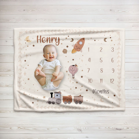 Baby Milestone Blanket With Name | Boys Dreams