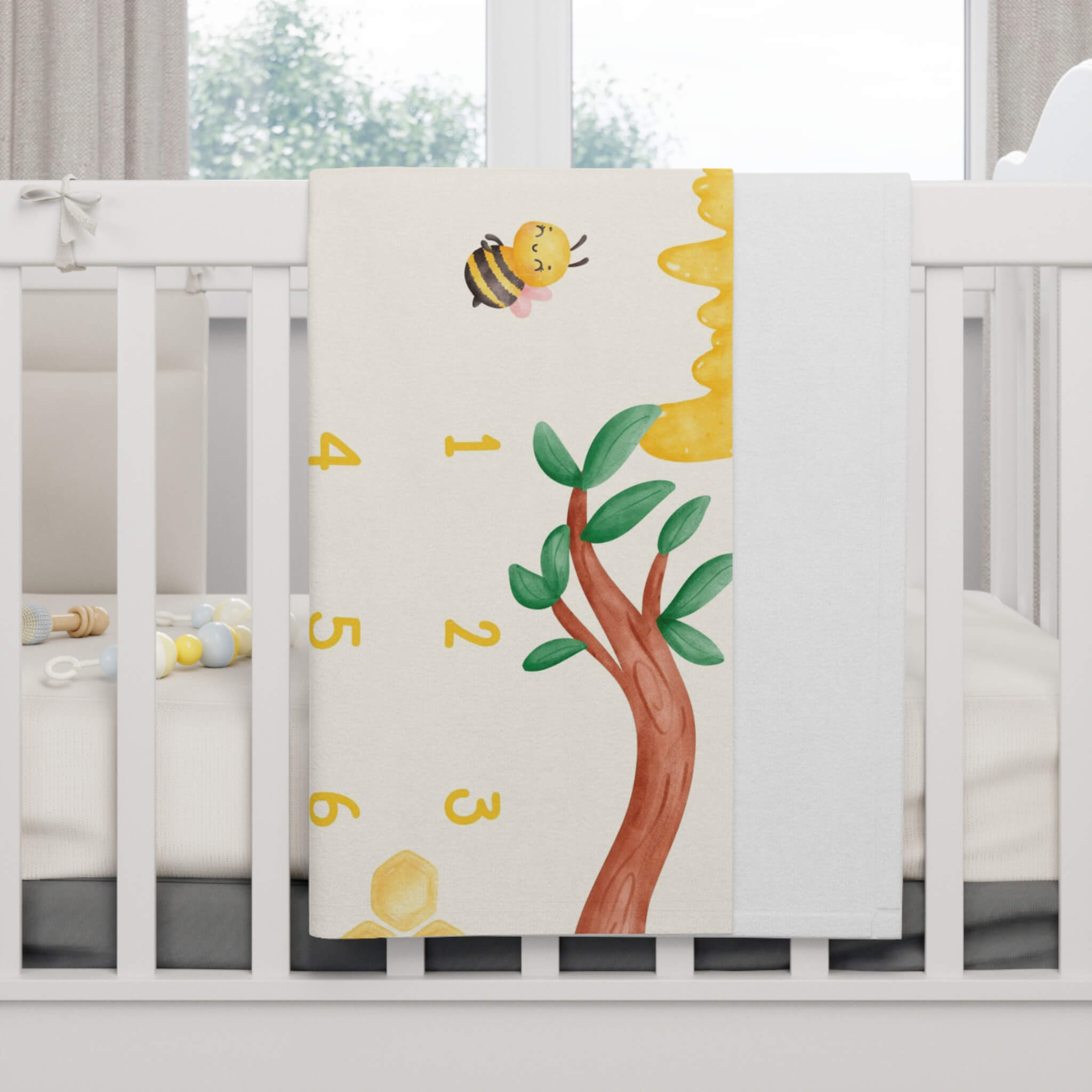 Milestone Baby Blanket Personalized | Cute Bees