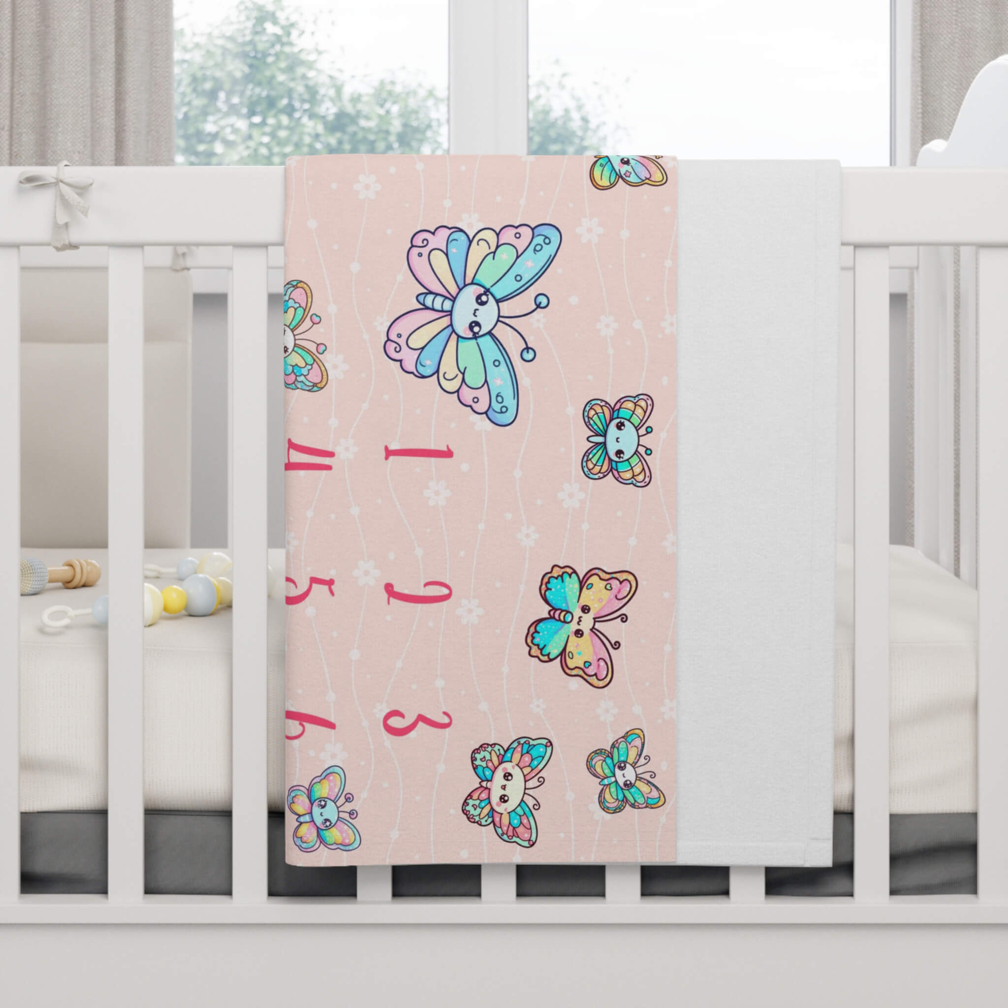 Milestone Baby Blanket Personalized | Magic Butterflies