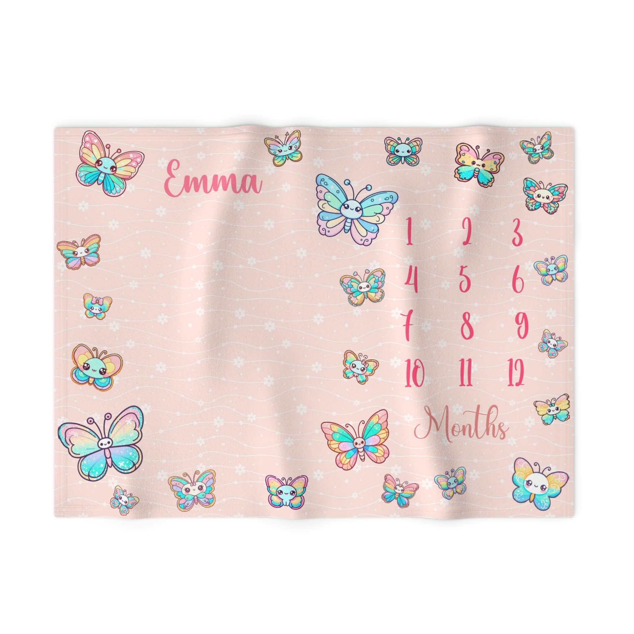 Milestone Baby Blanket Personalized | Magic Butterflies