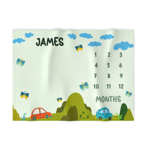 Baby Milestone Blanket With Name | Mountain Ride