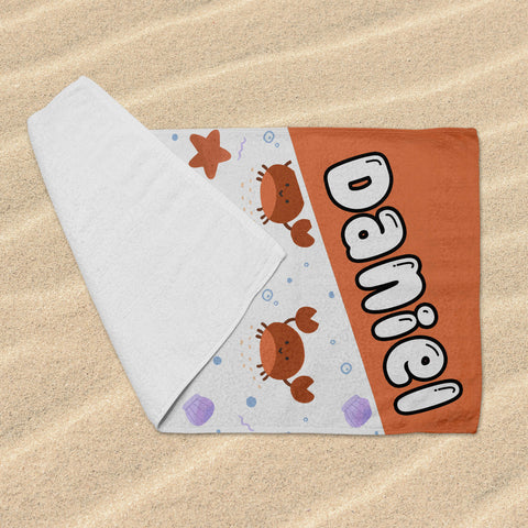 Personalized Beach Towel - Crabs