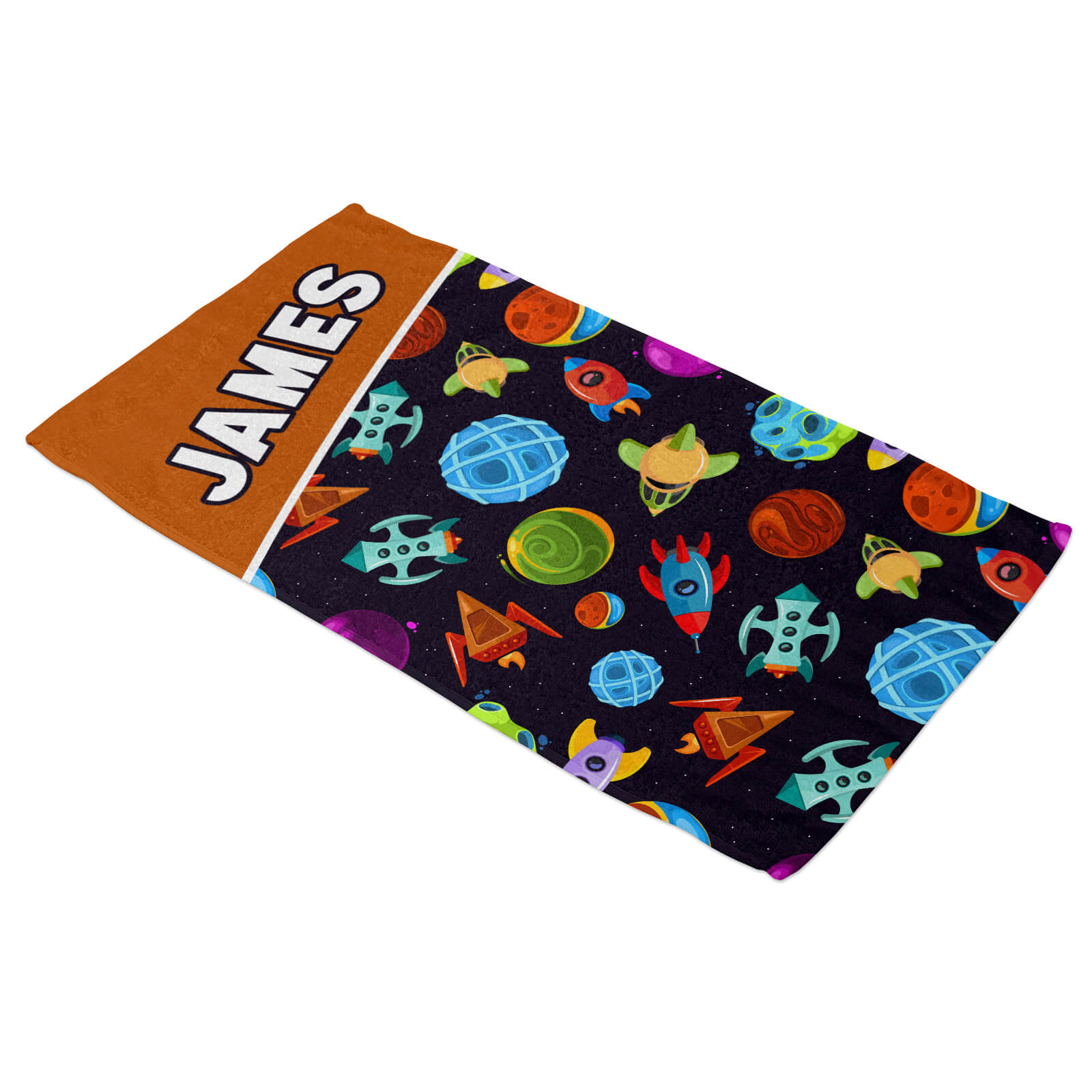 Personalized Beach Towel - Space Rockets