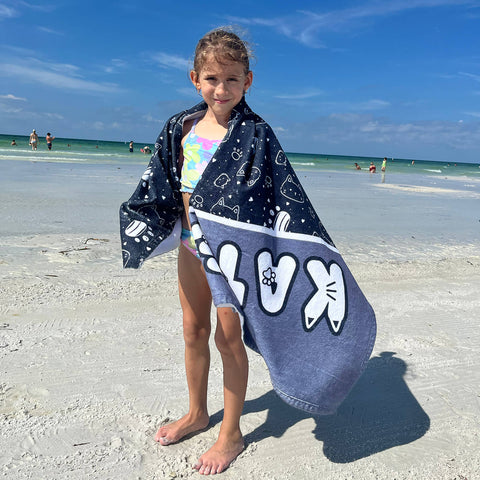 Personalized Beach Towel - Cat Paws