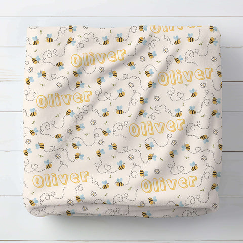 Personalized Baby Blanket - Bees