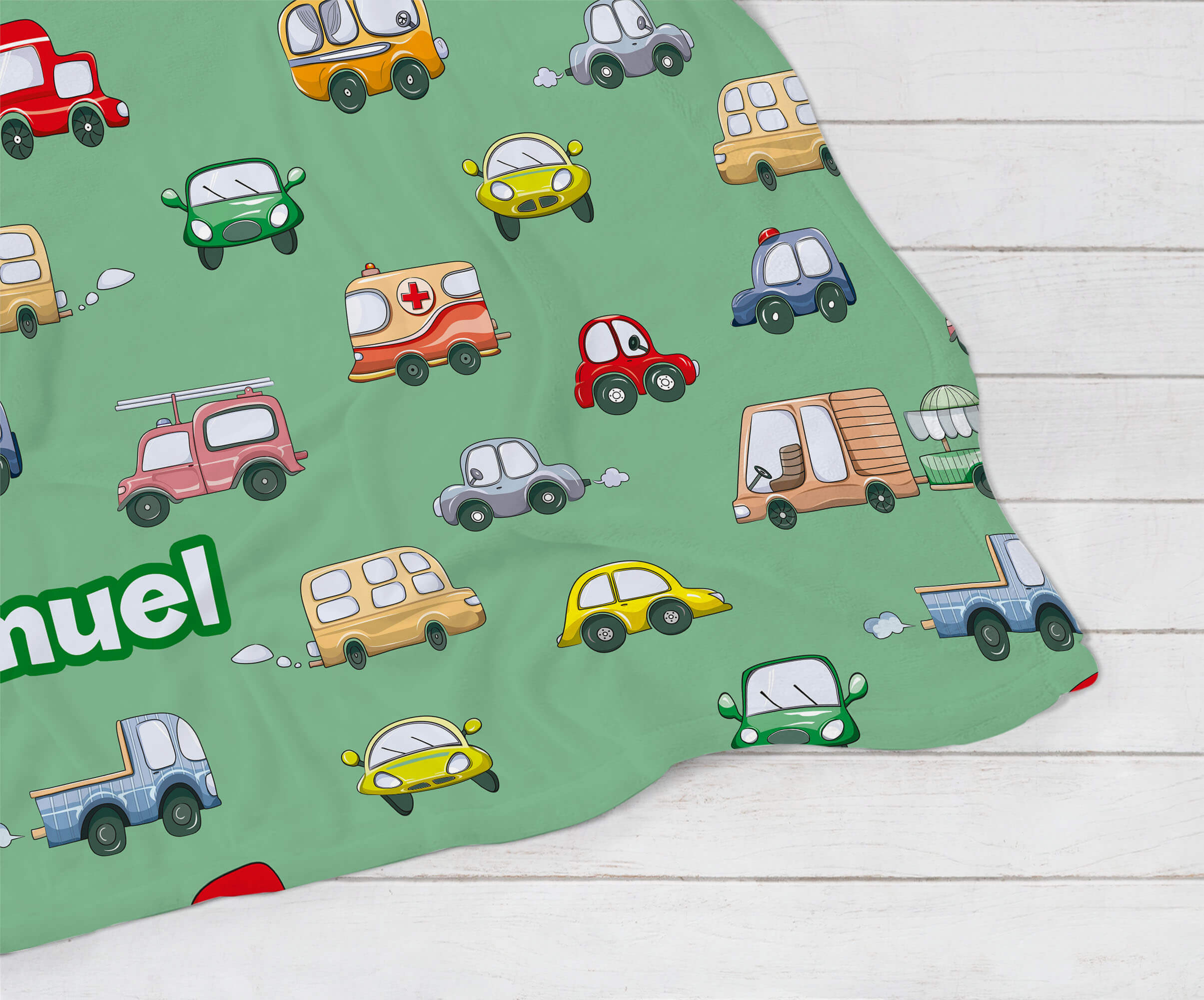 Personalized Name Blanket - Colorful Cars