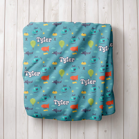 Personalized Name Blanket - Sky Adventures