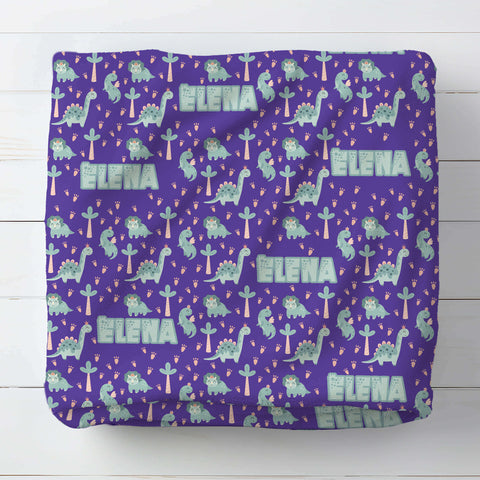 Personalized Baby Blanket - Dinosaur Princess