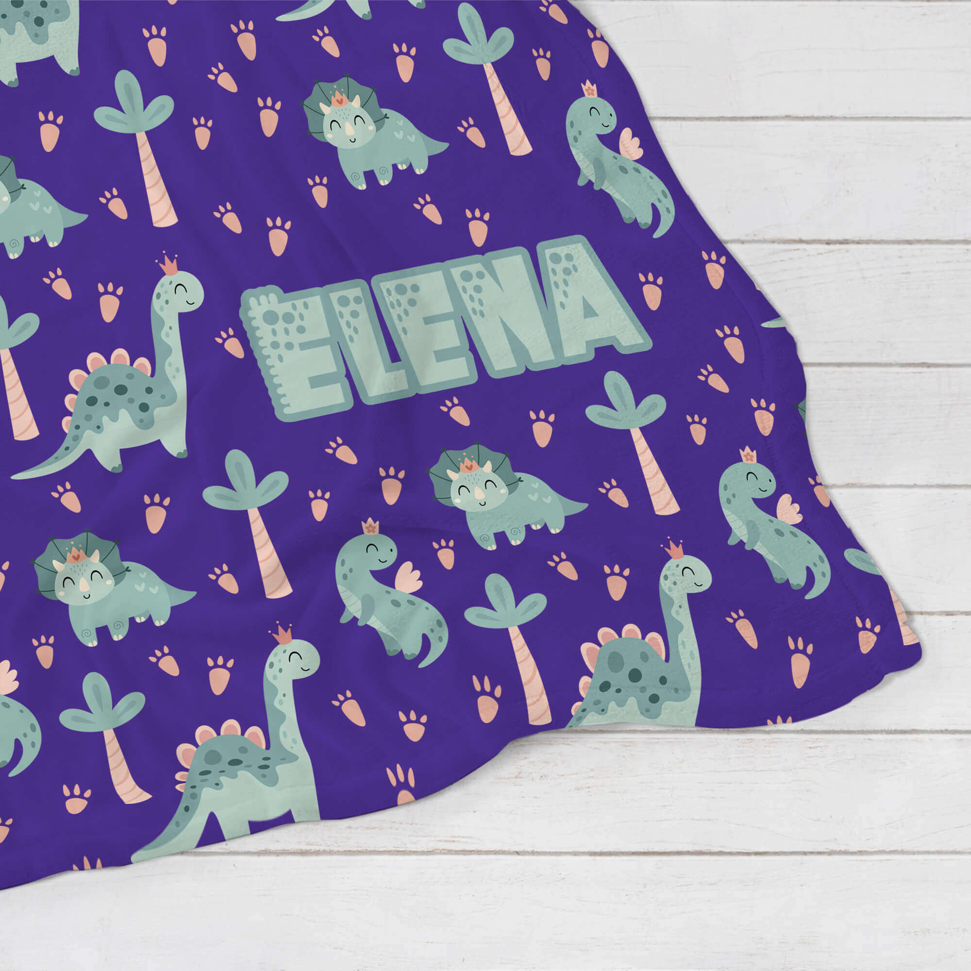 Personalized Baby Blanket - Dinosaur Princess