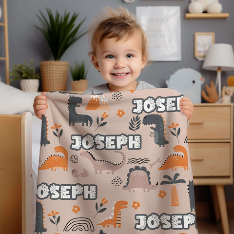 Personalized Baby Blanket - Friend Dinosaur