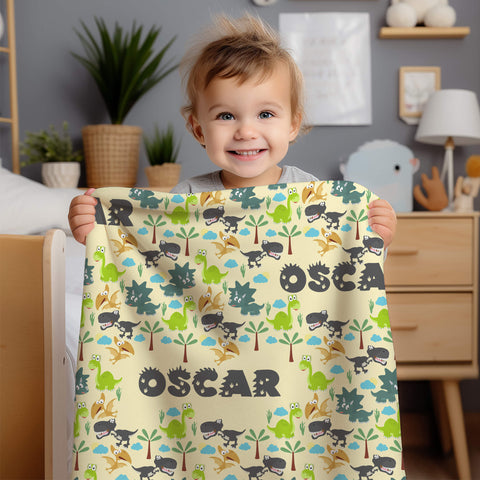 Personalized Baby Blanket - Little Dino