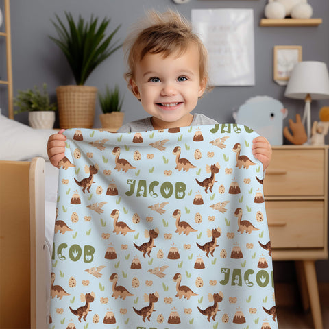 Personalized Baby Blanket - Miracle Dinosaurs