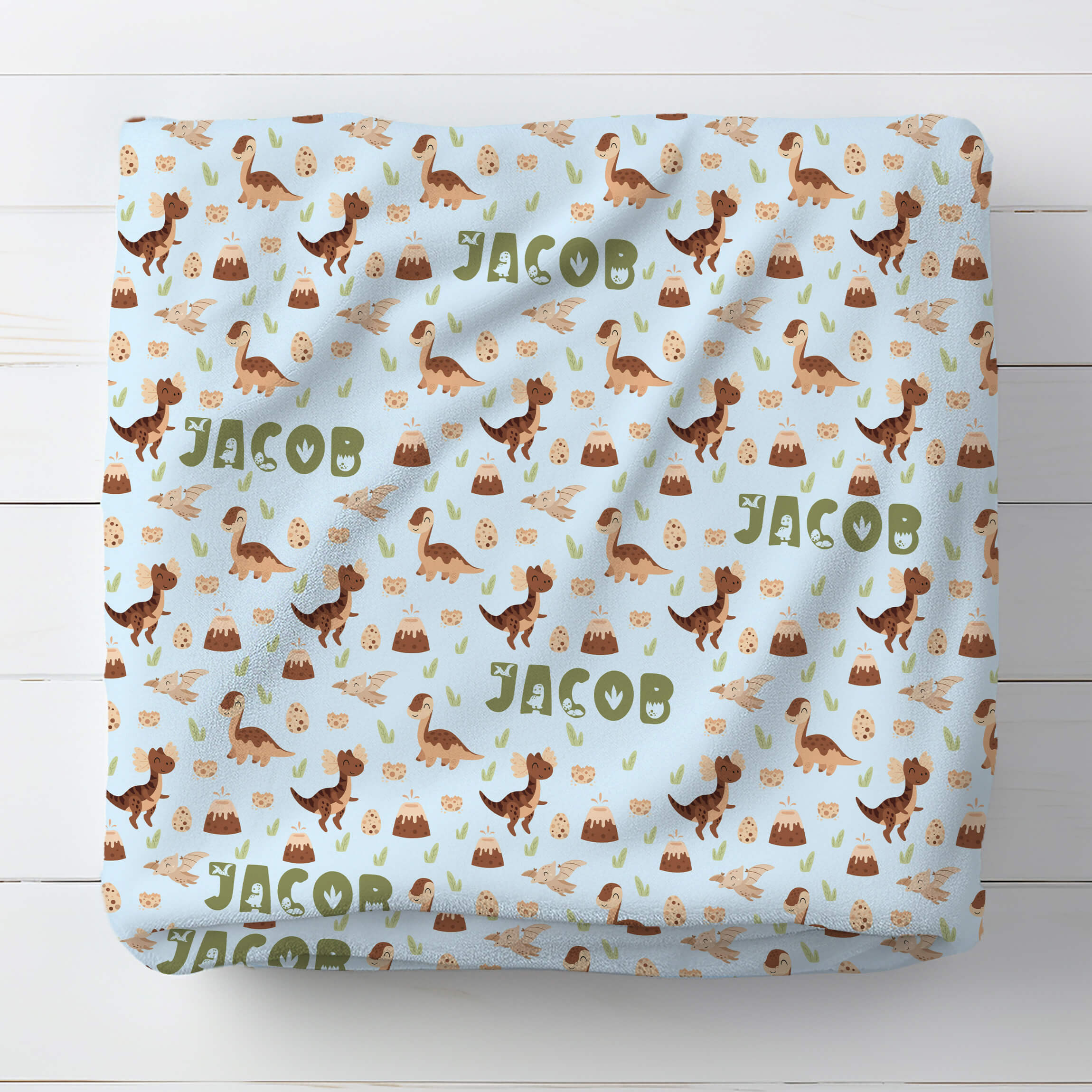 Personalized Name Blanket - Miracle Dinosaurs