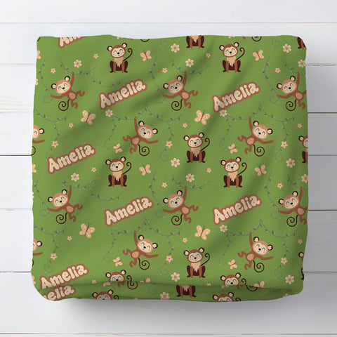 Personalized Baby Blanket - Monkeys