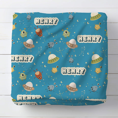 Personalized Baby Blanket - Aliens