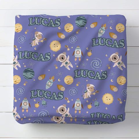 Personalized Baby Blanket - Animals and Planets