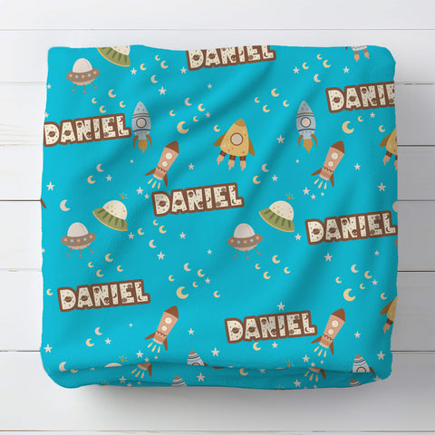 Personalized Baby Blanket - Rockets