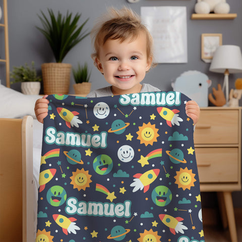 Personalized Baby Blanket - Smiling Space