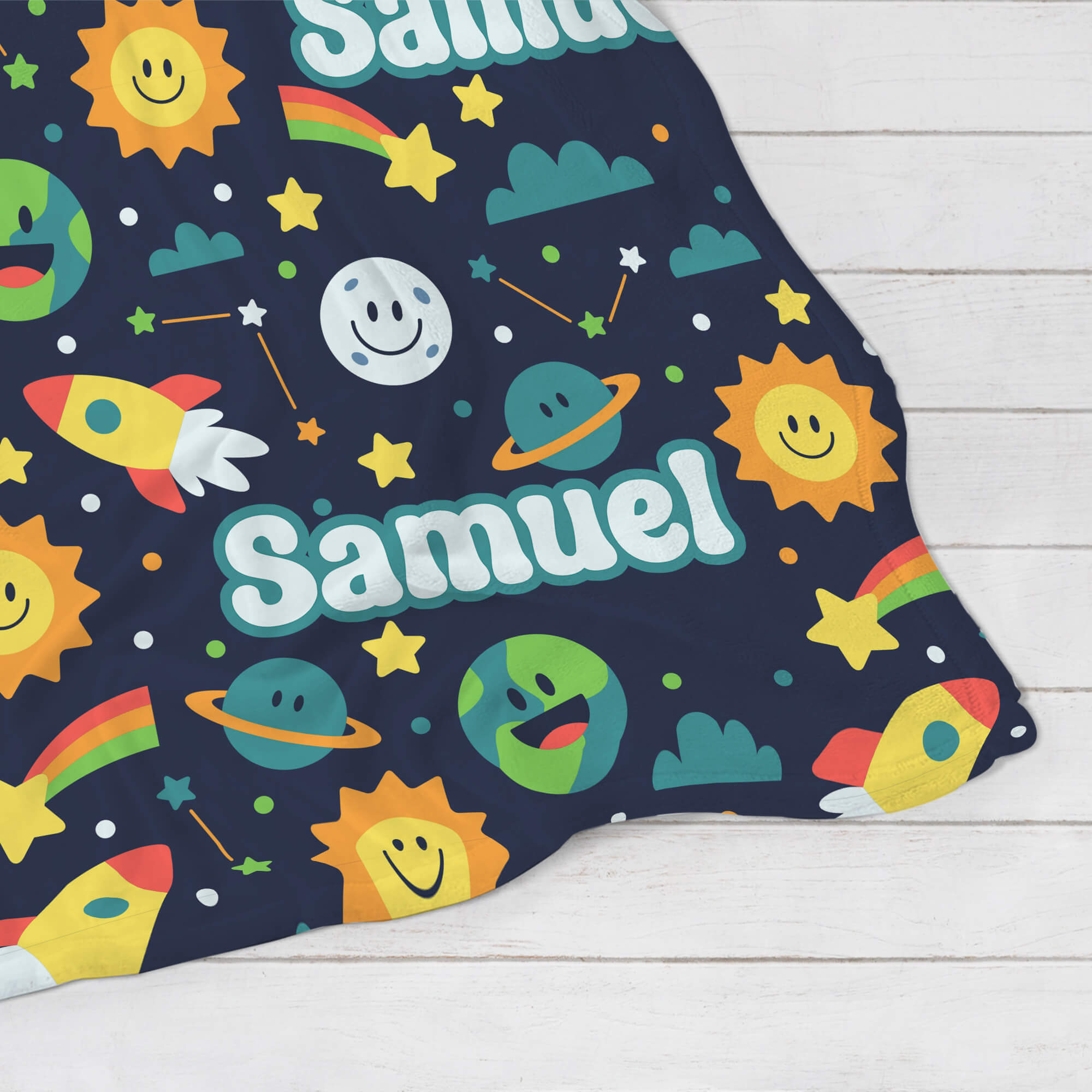 Personalized Baby Blanket - Smiling Space