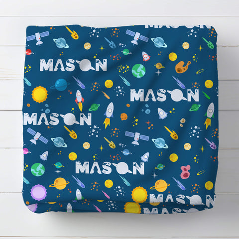 Personalized Baby Blanket - Space Adventure