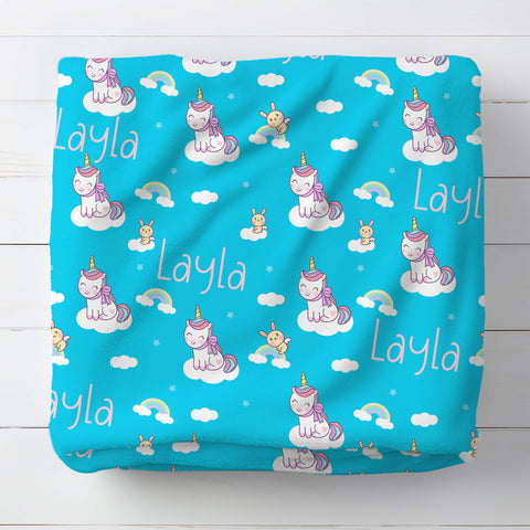 Personalized Baby Blanket - Cloud Unicorn