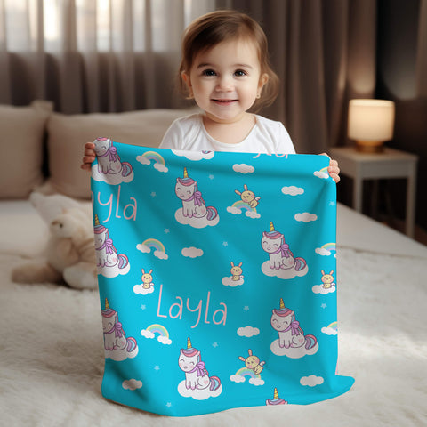 Personalized Baby Blanket - Cloud Unicorn