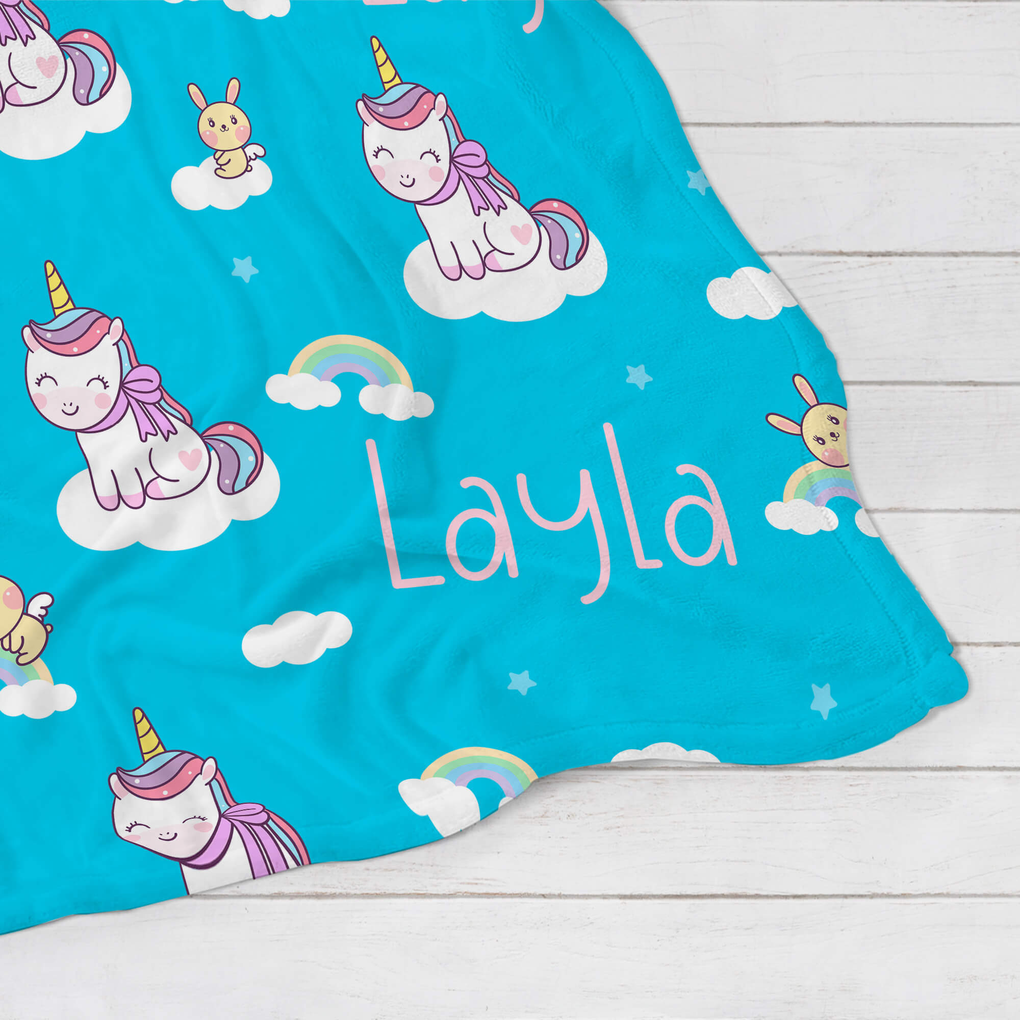 Personalized Name Blanket - Cloud Unicorn