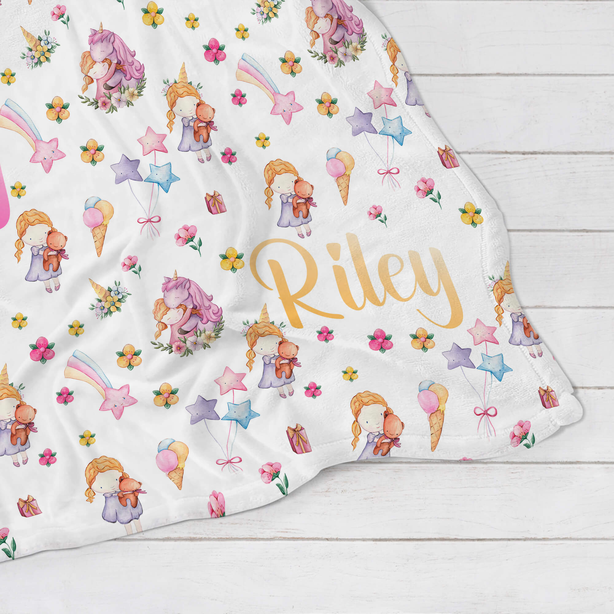 Personalized Baby Blanket - Doll Unicorn