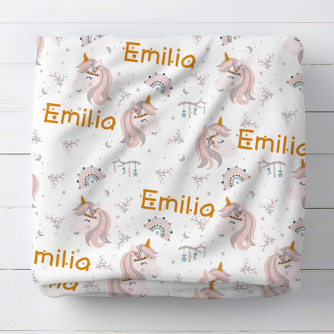 Personalized Baby Blanket - Fantastic Unicorn