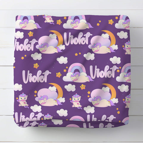 Personalized Baby Blanket - Happy Unicorn