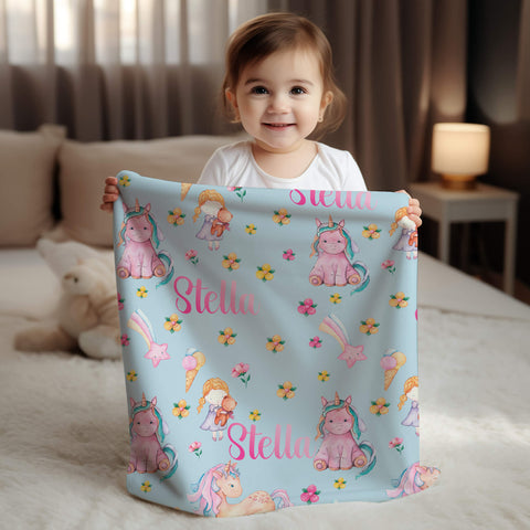 Personalized Baby Blanket - Little Unicorn